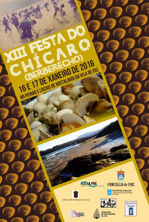 A XIII Festa do Chícaro celebrarase en Foz os días 16 e 17 de xaneiro. Os berberechos que se degustarán na carpa instalada no peirao serán elaborados por alumnos da Escola de Hostalaría. 