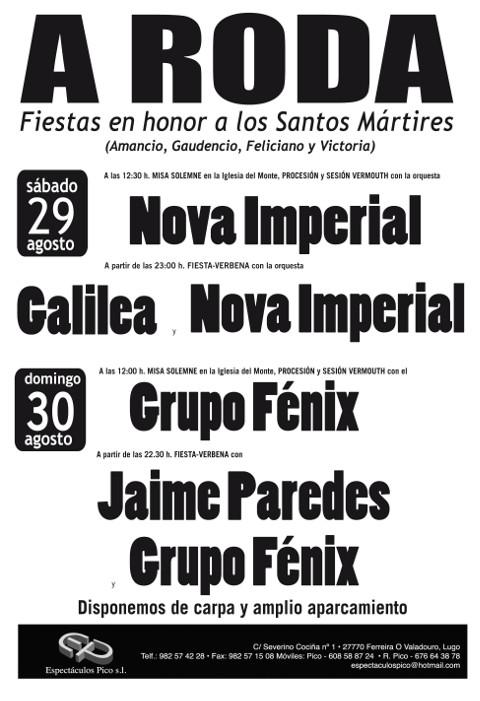 Fiestas en A Roda (Tapia de Casariego) los días 29 y 30 de agosto en honor a los Santos Mártires.