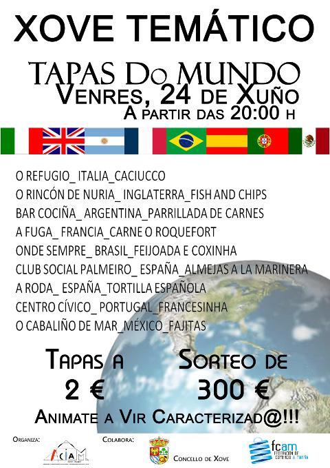 Aciam Xove organiza para este venres, 24 de xuño, o seu tapeo máis especial. Estará adicado a sete países do mundo.