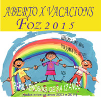 En xullo e agosto terá lugar en Foz unha nova edición do programa "Aberto por vacacións", que organiza o Concello. Está destinado a nen@s de 3 a 12 anos.