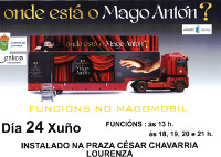 O Mago Antón ofrecerá 5 actuacións este venres, día 24, no seu auditorio móbil, que estará instalado na praza César Chavarría, en Lourenzá. 