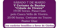 O teatro Pastor Díaz acollerá este sábado, 7 de marzo, o V Certame de Bandas Cidade de Viveiro.