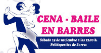 El polideportivo de Barres acoge el 14 de noviembre una cena-baile organizada por la Comisión de Fiestas.
