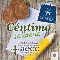 En Foz desenvolverase do 29 de abril ao 8 de maio a campaña "Céntimo solidario", que organiza o CCA co obxectivo de recaudar fondos para a Delegación Local da Asociación Española de Loita contra o Cancro. 