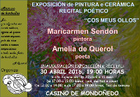 O Casino de Mondoñedo acollerá a inauguración dunha exposición de pintura e cerámica e un recital poético o vindeiro 30 de abril. 