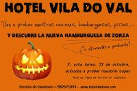 El hotel Vila do Val, en Ferreira, celebrará el Samaín con propuestas especiales para sus clientes: hamburguesa de zorza y tapas terroríficas. 