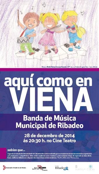 A Banda de Música Municipal de Ribadeo estreará dúas obras no seu concerto , Aquí coma en Viena, que se celebrará o día 28 deste mes.
