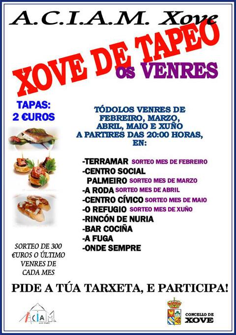 Os venres ata xuño segue o "Xove de tapeo", organizado pola Aciam coa colaboración do Concello. 