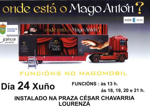 O Mago Antón ofrecerá 5 actuacións este venres, día 24, no seu auditorio móbil, que estará instalado na praza César Chavarría, en Lourenzá. 