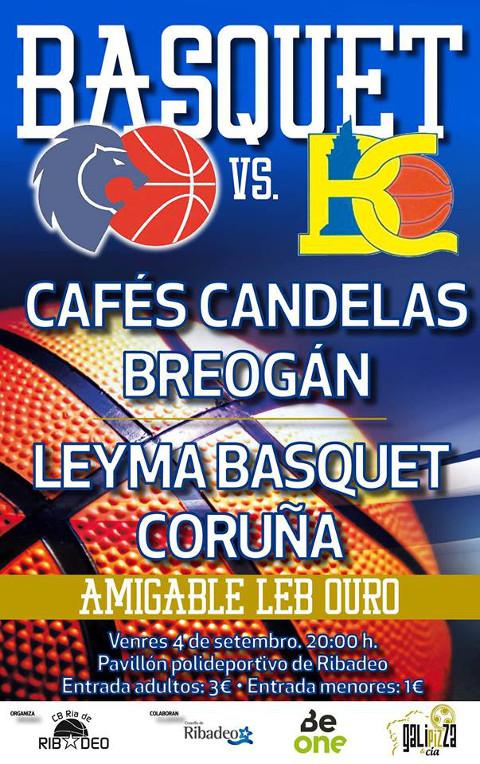 O Cafés Candelas Breogán enfróntase en Ribadeo este venres, 4 de setembro, ao Leyma Básquet Coruña.