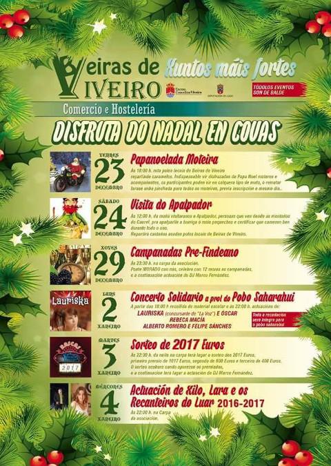 Beiras de Viveiro organiza diversas actividades para este Nadal en Covas. Terán lugar do 23 de decembro ao 4 de xaneiro. 