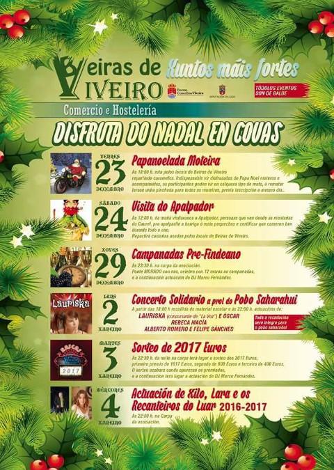 Beiras de Viveiro organiza diversas actividades para este Nadal en Covas. Terán lugar do 23 de decembro ao 4 de xaneiro.