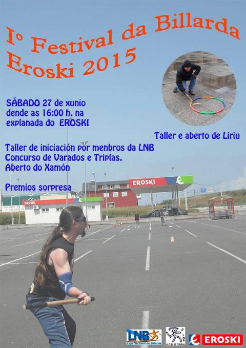Este sábado, 27 de xuño, celébrase en Ribadeo o primeiro Festival da Billarda Eroski 2015.