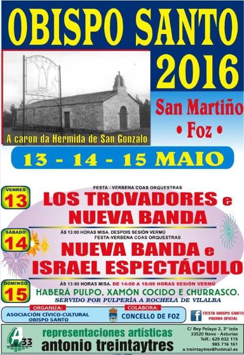 Do 13 ao 15 de maio celébrase en San Martiño, en Foz, a romaría do Obispo Santo. O Concello sensibiliza nas redes sociais sobre a necesidade de deixar limpos os lugares de acampada.