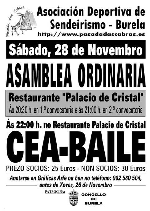 O 28 de novembro terá lugar en Burela a Asamblea Anual Ordinaria da asociación Pasada das Cabras, seguida da tradicional cea-baile.