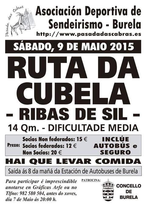 Pasada das Cabras realizará o vindeiro sábado, 9 de maio, a Ruta da Cubela, en Ribas de Sil. 