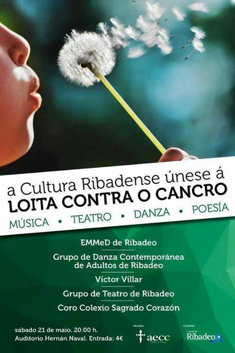 Este sábado, 21 de maio, o Auditorio Municipal de Ribadeo acollerá o Festival a favor da Loita contra o Cancro.