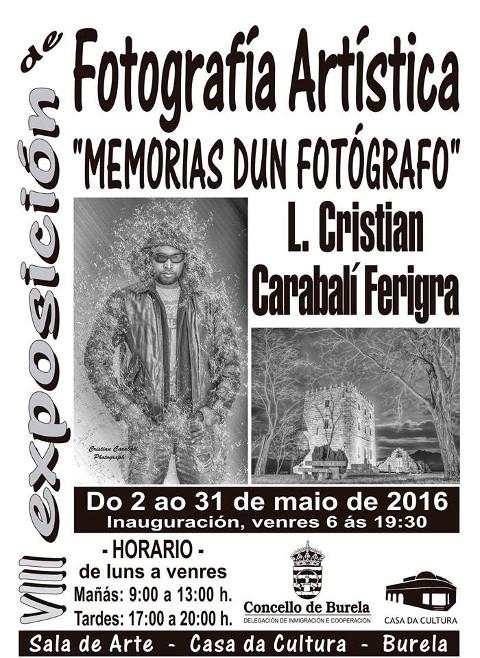 Na Casa da Cultura de Burela poderase ver do 2 ao 31 de maio unha exposición fotográfica de Luis Cristian Carabalí, que será inaugurada o día 6 pola edil de Inmigración e Cooperación, Angélica Gómez. 