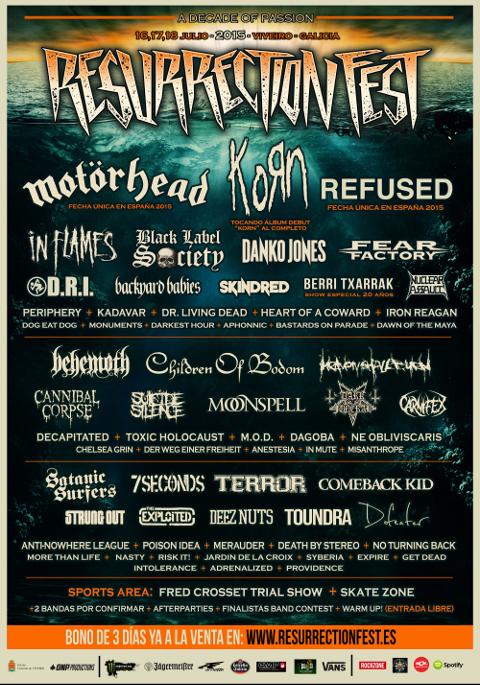 Suicide Silence, Danko Jones, Skindred, Berri Txarrak, The Exploited y muchos más se unen al Resurrection Fest 2015. 