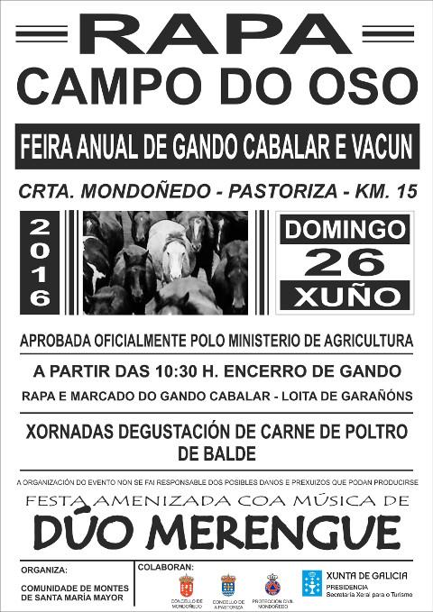 O Concello de Mondoñedo colabora coa Rapa de Campo do Oso, que se celebrará o 26 de xuño. Trátase dunha das primeiras da tempada. 