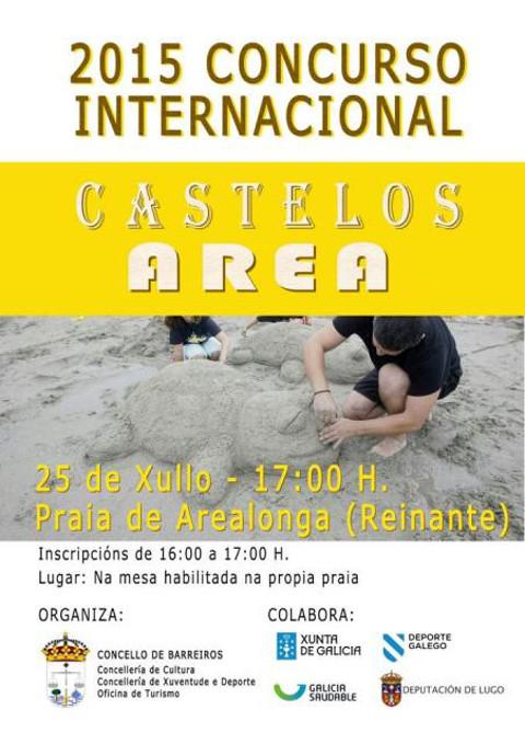 O concurso internacional de castelos na area de Barreiros celébrase este sábado, 25 de xullo, na praia de Arealonga. Será ás cinco da tarde.