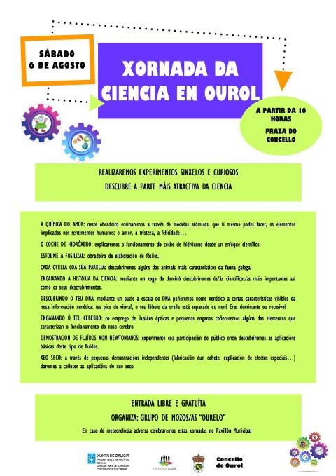 O 6 de agosto haberá unha Xornada de Ciencia en Ourol. Está organizada polo grupo de mozos e mozas Ourelo. 