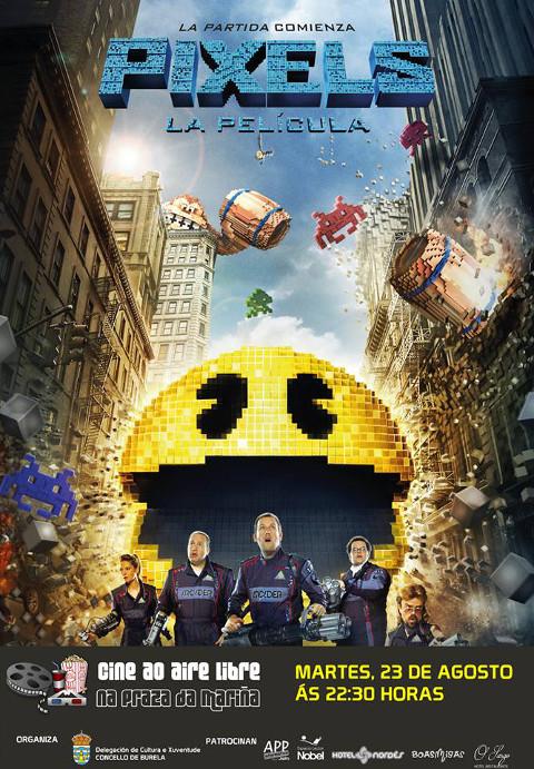 Este martes, 23 de agosto, haberá nova sesión de cine ao aire libre en Burela. Na praza da Mariña proxectarase "Pixels". 