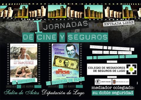 Las I Jornadas de Cine y Seguros, organizadas por el Colegio de Mediadores de Lugo, se celebrarán los días 30 de abril y 28 de mayo. Se trata de una iniciativa pionera en Galicia. 