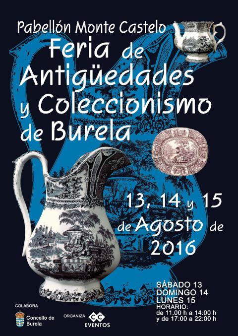 Do 13 ao 15 de agosto celébrase en Burela unha feira de antigüidades e coleccionismo. Será no pavillón dos institutos. 