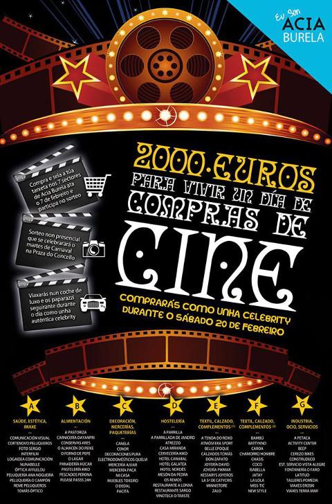 Nova campaña de Acia Burela. "Compras de cine" sortea 2.000 euros. O gañador ou gañadora converterase nunha auténtica celebrity o 20 de febreiro.
