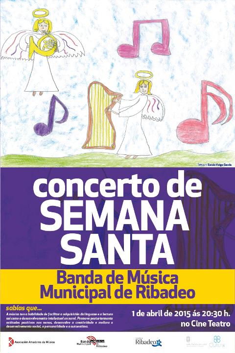 A Banda de Música Municipal de Ribadeo ofrece un concerto de Semana Santa o 1 de abril no Cine Teatro. 