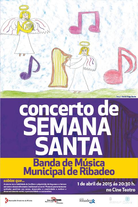 A Banda de Música Municipal de Ribadeo ofrece un concerto de Semana Santa o 1 de abril no Cine Teatro.