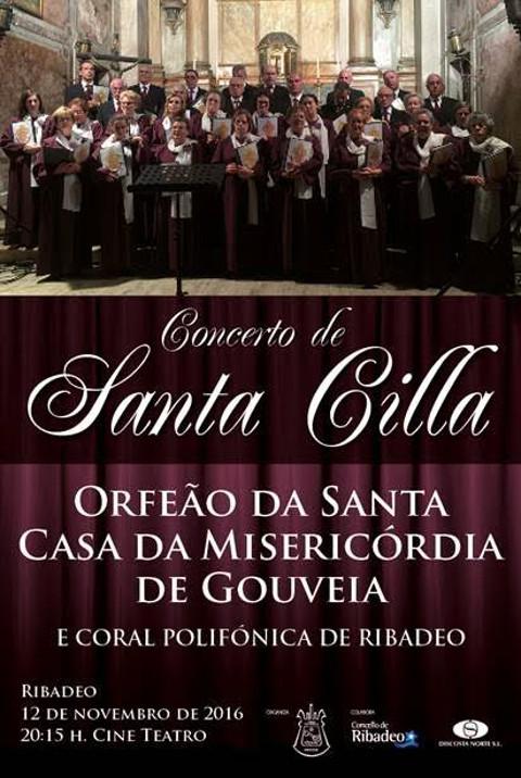 El 12 de noviembre el Cine Teatro, de Ribadeo, acogerá el Concierto de Santa Cecilia, que organiza la Coral Polifónica y que correrá a cargo del coro Orfeao da Casa da Misericordia de Gouveia (Portugal).