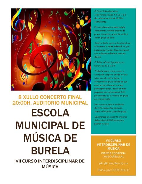 Do 4 ao 8 de xullo celébrase en Burela o VII Curso Interdisciplinar de música ao que asistirán arredor de 100 alumnos e alumnas. Nesta edición a ópera será a protagonista. 