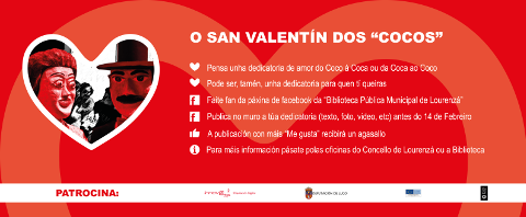 O Concello de Lourenzá organiza un concurso de dedicatorias de amor para celebrar San Valentín a través da páxina de facebook da Biblioteca Municipal.