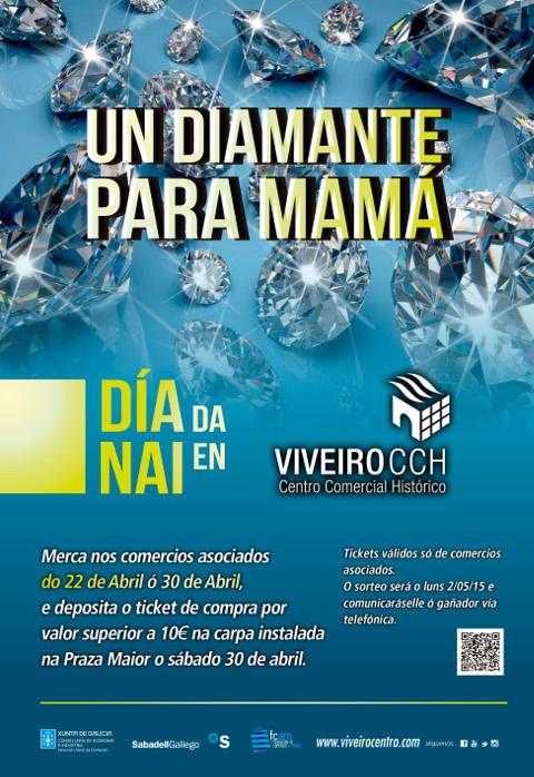 Centro Histórico de Viveiro sortea un diamante dentro de su campaña del día de la madre, que se llevará a cabo del 22 al 30 de abril. 