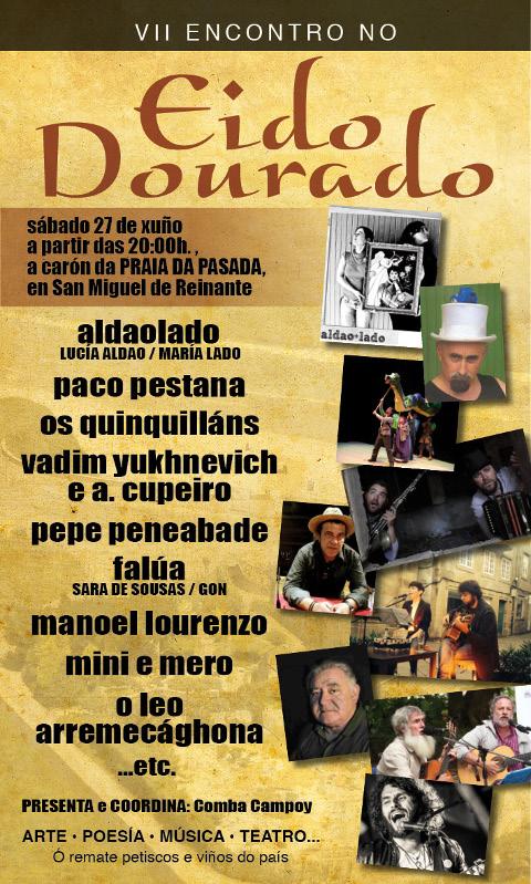 Música, teatro e poesía protagonizarán o VII Encontro no Eido Dourado, que se celebrará o 27 de xuño.