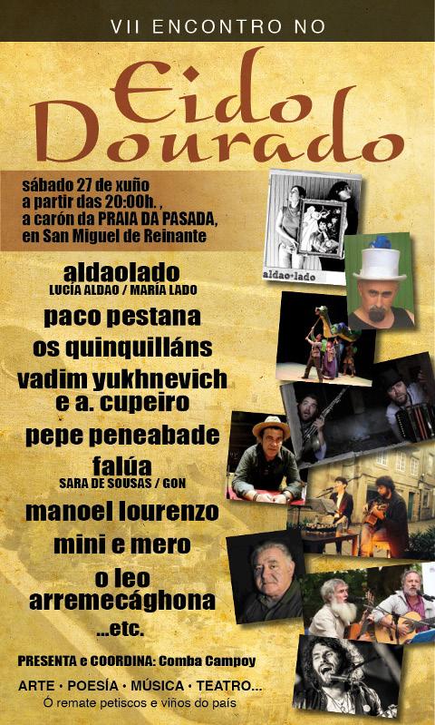 Música, teatro e poesía protagonizarán o VII Encontro no Eido Dourado, que se celebrará o 27 de xuño. 