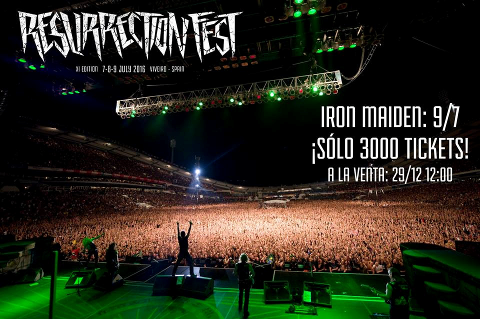El 29 de diciembre se pusieron a la venta 3.000 entradas para el concierto que Iron Maiden ofrecerá en el Resurrection Fest.