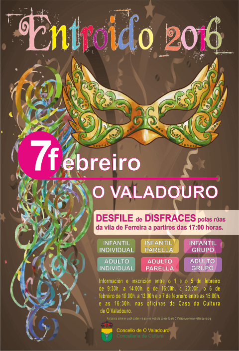 No Valadouro celébrase o desfile de Entroido o 7 de febreiro a partir das cinco da tarde. Está organizado pola Concellaría de Cultura.