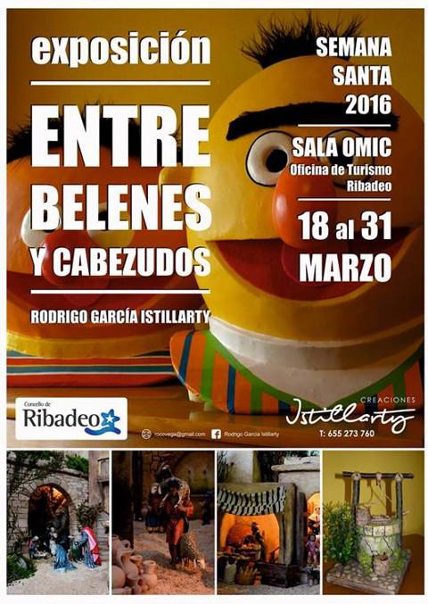 Ata o 31 de marzo na OMIC de Ribadeo está aberta a exposición "Entre belenes y cabezudos", de Rodrigo García Istillary. Está destinada a todos os públicos. 