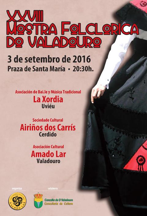 A asociación Amado Lar organiza o 3 de setembro a XXVIII Mostra Folclórica do Valadouro. Terá lugar na praza de Santa María ás oito e media da tarde. 