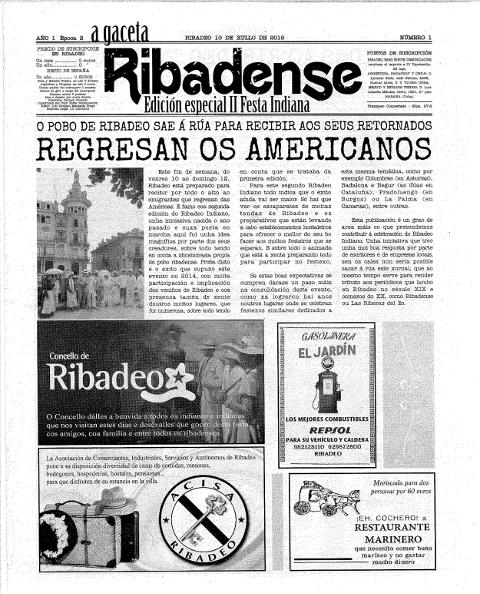 Faro Norte Comunicación prepara el segundo número de "A Gaceta Ribadense". El periódico se edita con motivo de la celebración del Ribadeo Indiano. 