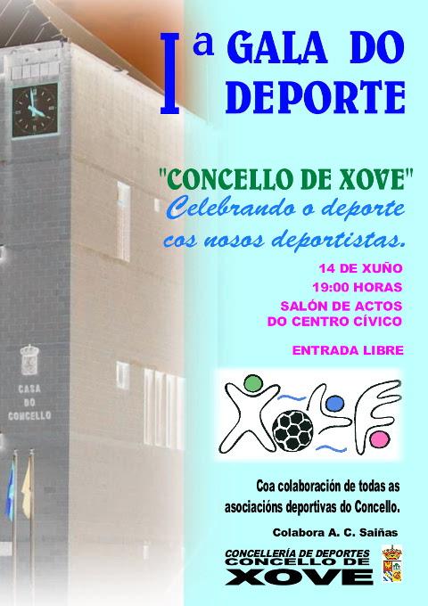 O 14 de xuño terá lugar en Xove a 1ª Gala do Deporte, que organiza o Concello e na que colaboran as asociacións deportivas xovenses. 