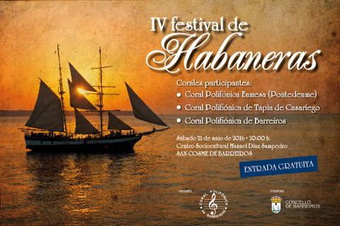 Este sábado, 21 de maio, terá lugar en Barreiros o IV Festival de Habaneras, que organiza a Coral Polifónica barreirense. 