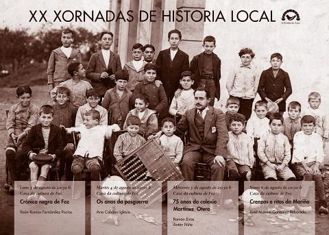 O 3 de agosto darán comezo en Foz as XX Xornadas de Historia Local, que organiza a Pomba do Arco. Abordarán cuestións coma a crónica negra ou a posguerra, entre outras. 