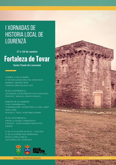 O Pazo de Tovar acollerá os días 27 e 28 de xaneiro as primeiras Xornadas de Historia Local de Lourenzá, organizadas polo Concello. 