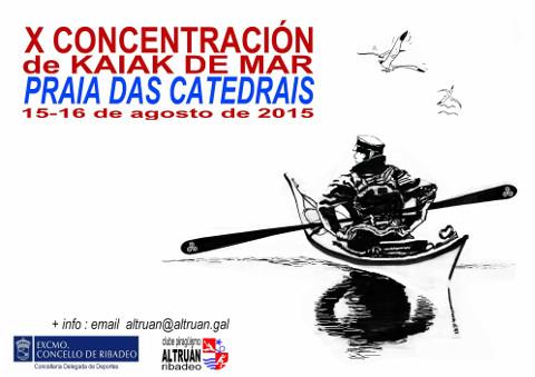 A X Concentración de Kaiaks de Mar Praia das Catedrais percorrerá o litoral entre as rías de Foz e Ribadeo. O evento será os días 15 e 16 de agosto. 