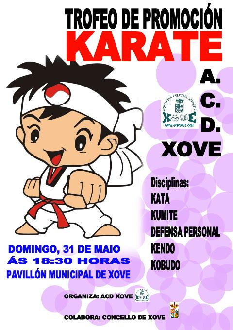 Este domingo, 31 de maio, celébrase en Xove o Trofeo de Promoción Karate, no que se darán cita varias escolas da Mariña. 