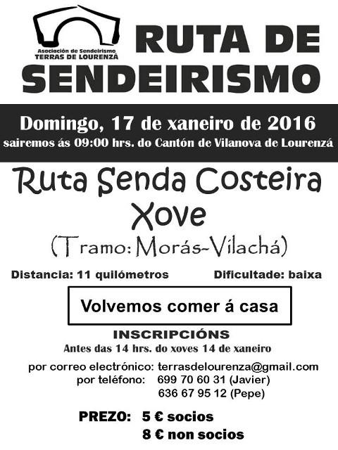 Terras de Lourenzá percorrerá os 11 quilómetros da senda costeira entre Morás e Vilachá, en Xove, o 17 de xaneiro.